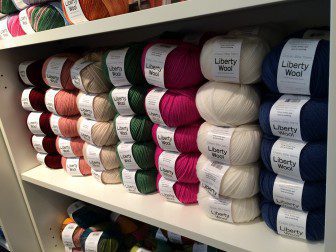 Yards of yarn at Knitknack in Maplewood, NJ.