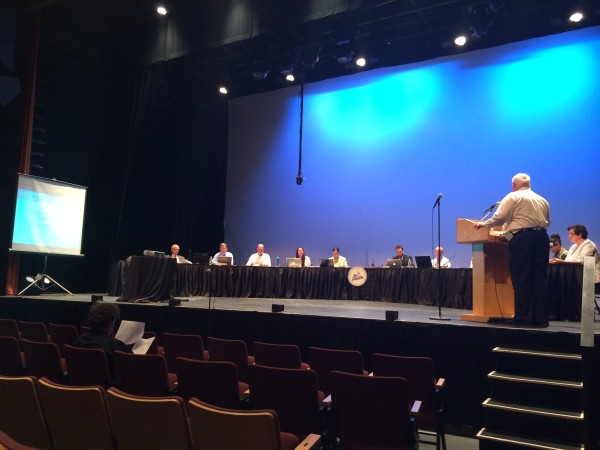 Don Vaughan of RCC Consultants presents the Public Safety Radio Study Report to the Board of Trustee, July 14, 2014.