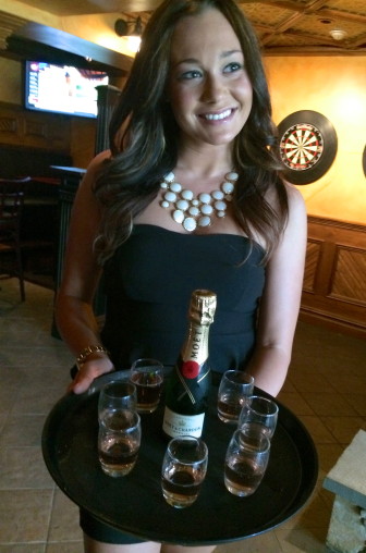 Complimentary Moet at Ricalton's grand opening, July 26, 2014.