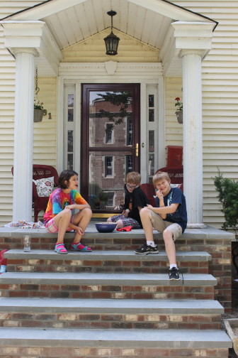 Marcia Worth's "mini-porch" is attracting attention from neighbors.