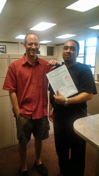 Tony Mazzocchi files with the Essex County Clerk on July 28, 2014.