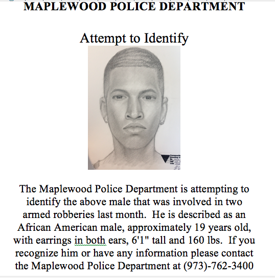 Maplewood Police Robbery Suspect