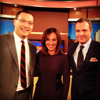 Spencer Ante of Who We Use (left) with Rosanna Scotto and Greg Kelly of Good Day New York on Oct. 2.