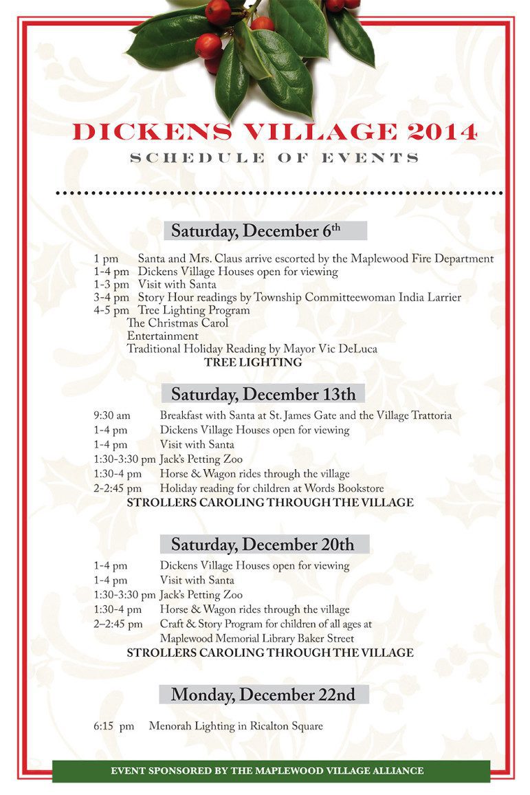 Dickens Village Schedule 2014