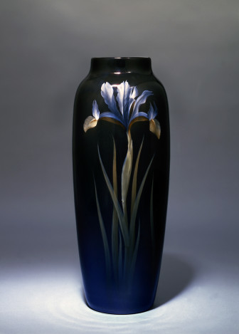 "Black Iris" vase, 1909. Decorated by Charles Schmidt for the Rookwood Pottery, Cincinnati, Ohio. Collection of the Newark Museum 14.446