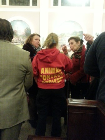Maplewood Animal Control Officer Debbie Hadu and supporters at the TC meeting