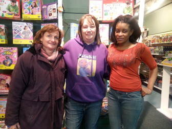 Jenny Smith, owner Erin Lundstrom and Aprille Smith at Shenanigans Toys