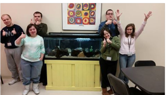 Essex County Learning Center (ECLC) in Chatham with their new fishtank, courtesy of Swap Meet SOMa