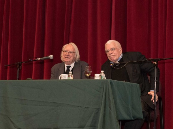 Richard Meier and Peter Eisenmann at Columbia High School in March 2015.