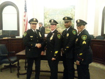 Maplewood Police Chief Robert Cimino, Capt. Dawn Williams, Lt. Albert Sally and Sgt. Connie Fields