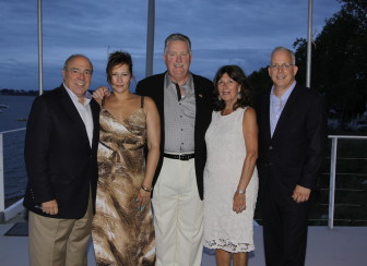 During the kickoff cocktail party is, from left, RBMC President and CEO Michael R. D’Agnes, Michelle Polidura of AristaCare Health Services, Joseph Britton, Rozalia Czaban and Andrew Citron, MD.  Not pictured is Timothy P. O’Brien, CFP.