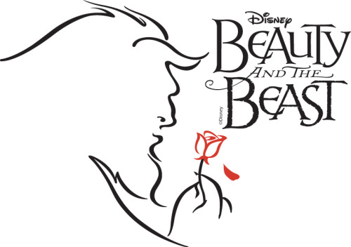 Beauty & the Beast Black-on-white-with-red-rose-v.2