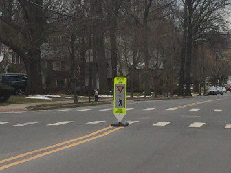 Pedestrian Safety Crosswalk Sign Prospect Street maplewood