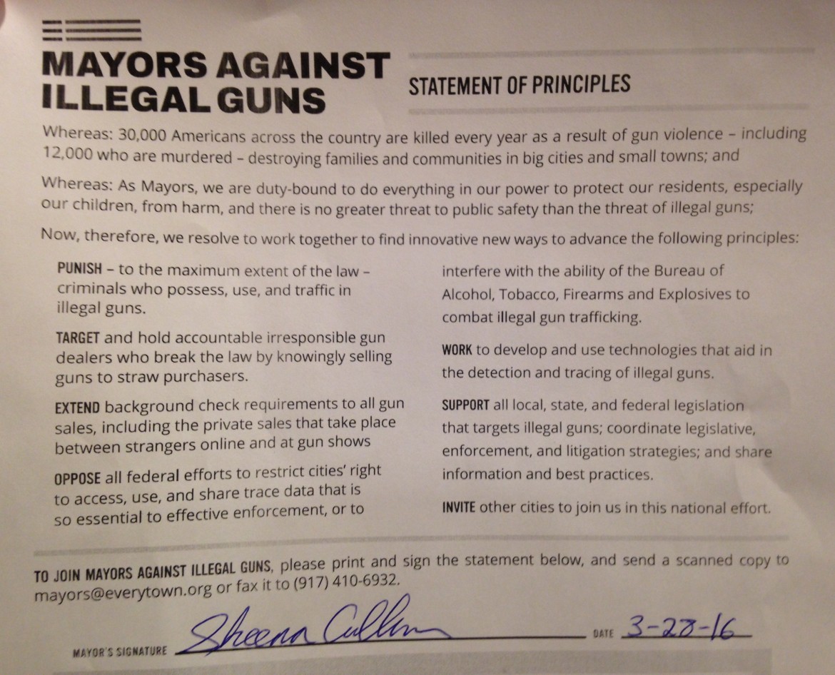 Mayors Against Illegal Guns Pledge
