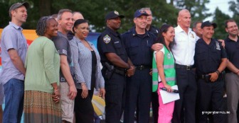 Trustees, Village President Sheena Collum at South Orange Police at National Night Out 2016.
