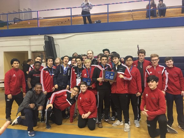 CHS Boys Fencing Team after winning District Championships (Krysia Woods)