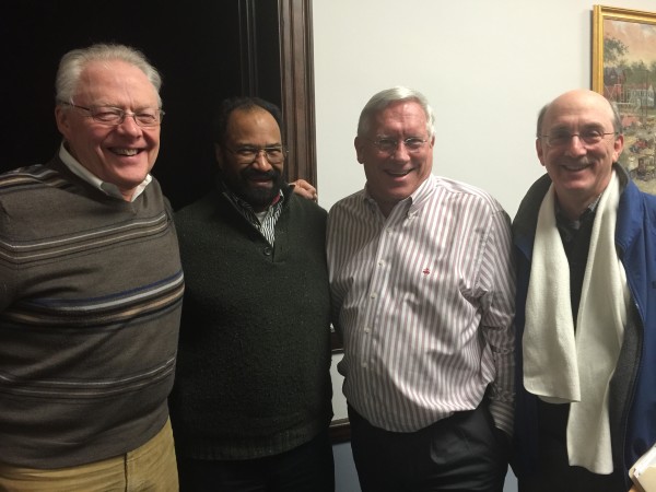 Maplewood Planning Board outgoing chair Tom Carlson; Vice Chair Ed Bolden; new chair Jerry Ryan, and officer Ed Nathenson