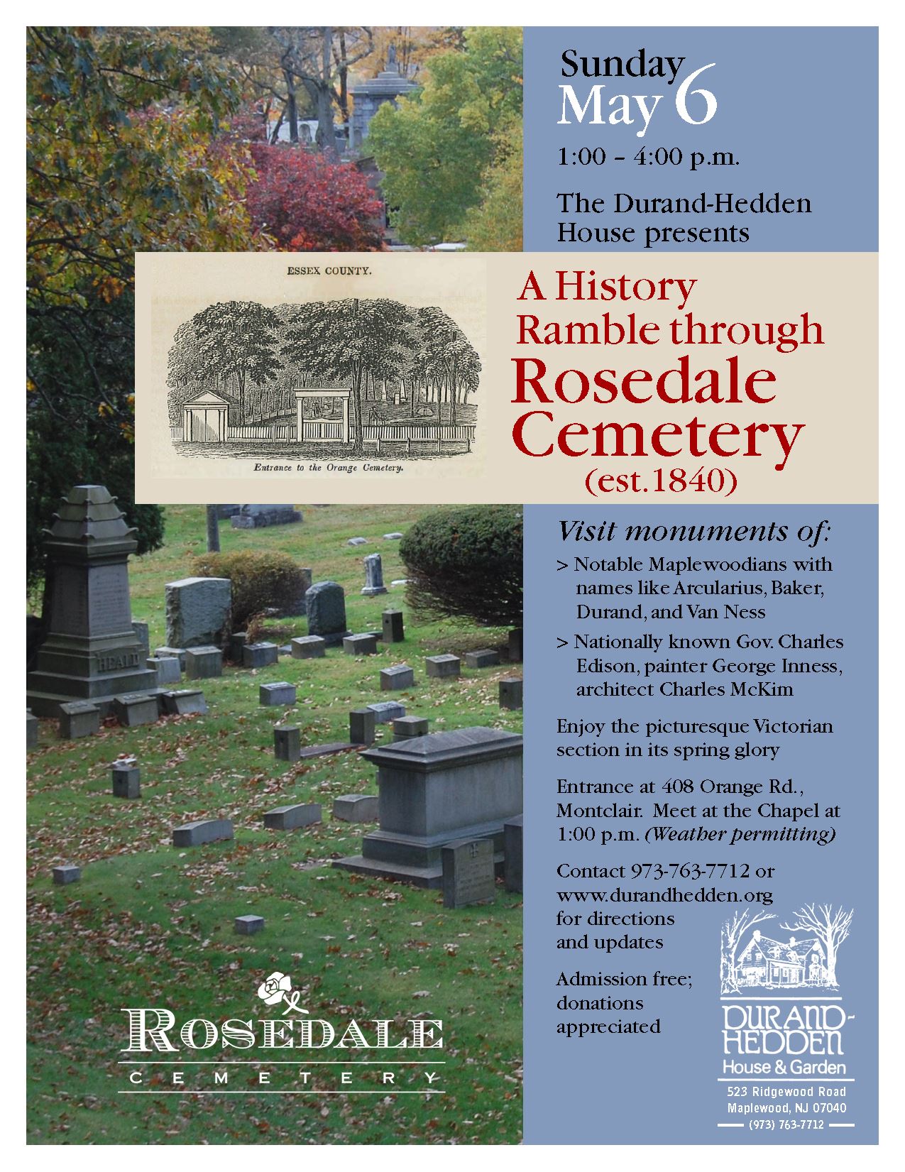 DurandHedden House Presents 'History Ramble Through Rosedale Cemetery