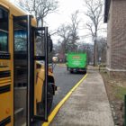 School bus in front of Marshall Elementary School